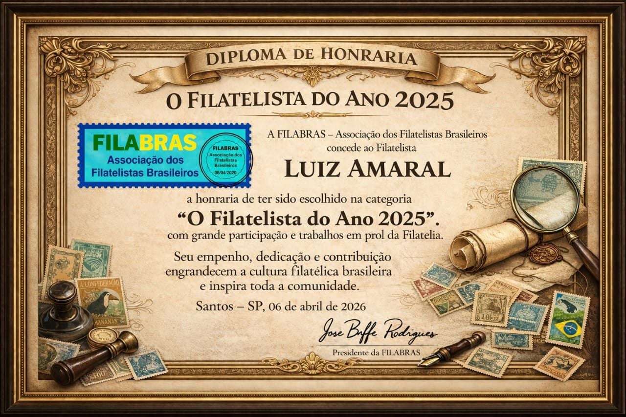 Filatelista do Ano 2025: Luiz Gonzaga Amaral Jr Filatelista do Ano 2025: Luiz Gonzaga Amaral Jr